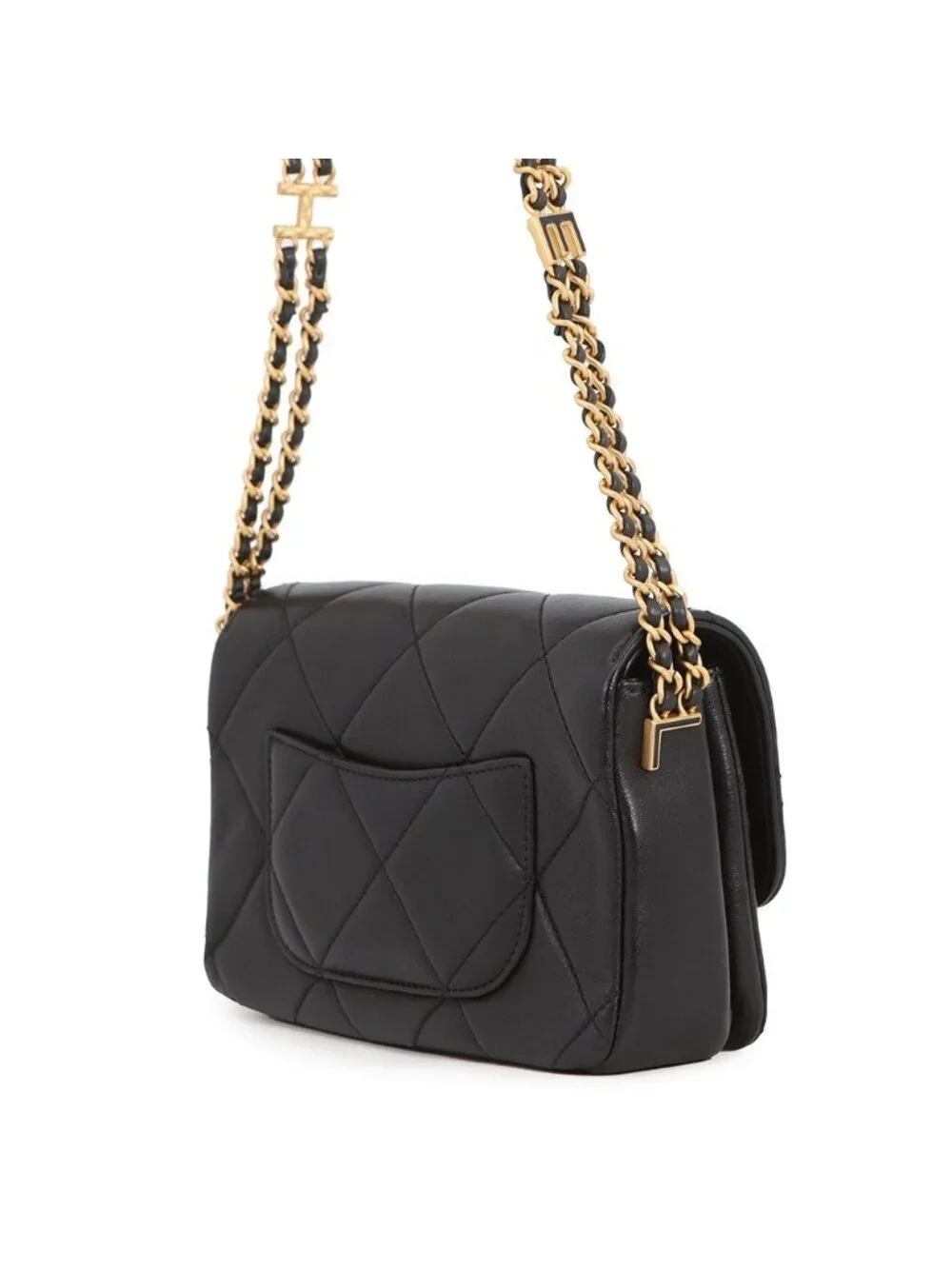 Chanel Chain Shoulder Bag Quilted Mini Flap CC Logo Lambskin Black